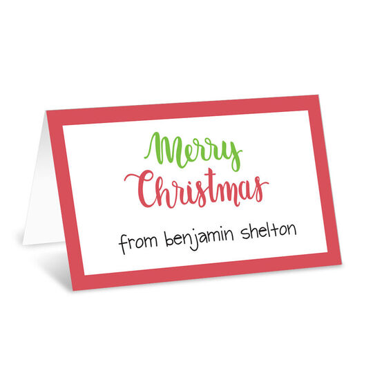 Merry Christmas Folded Enclosure Cards